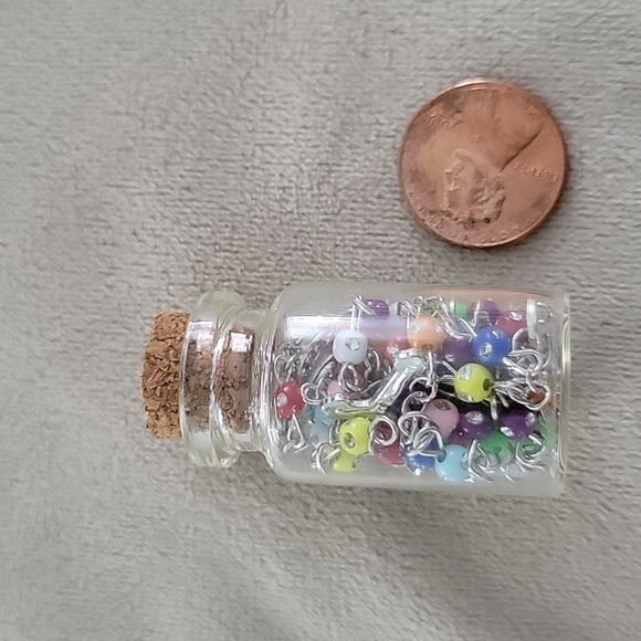 Rosary in a bottle tiny multicolor rosary necklace in a glass bottle - Picture 2 of 6